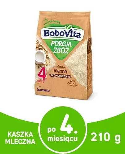 BoboVita Porcja zbóż mleczna kaszka manna dla dzieci 4m 210 g ᐈ Cena