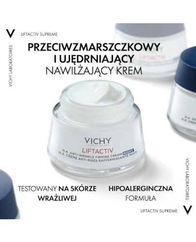 Vichy Liftactiv przeciwzmarszczkowy krem ujędrniający z kwasem hialuronowym na noc 50 ml