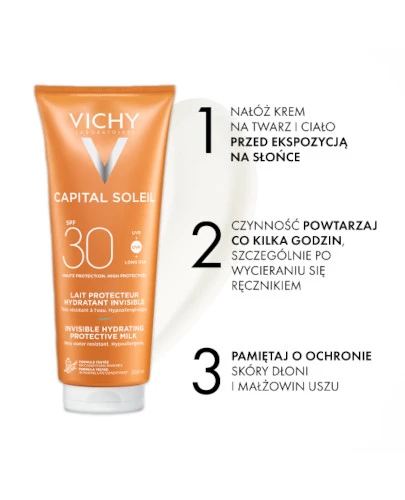 Vichy Ideal Soleil Capital SPF30 mleczko ochronne do twarzy i ciała 300 ml