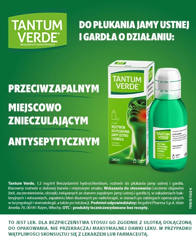 Tantum Verde 1,5 mg/ml roztwór do płukania jamy ustnej 240 ml       