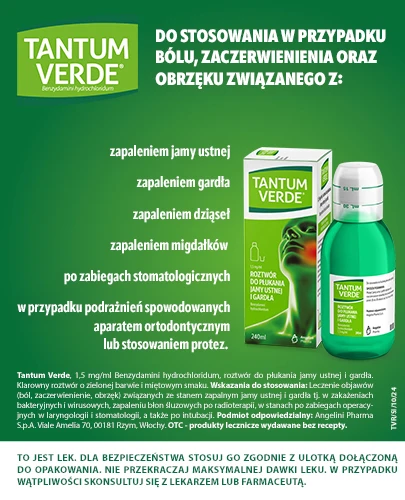 Tantum Verde 1,5 mg/ml roztwór do płukania jamy ustnej 240 ml       