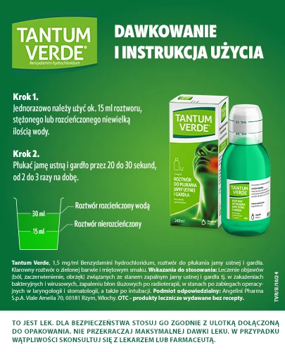 Tantum Verde 1,5 mg/ml roztwór do płukania jamy ustnej 240 ml       