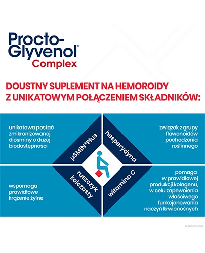 Procto-Glyvenol Complex 300mg na hemoroidy 30 tabletek