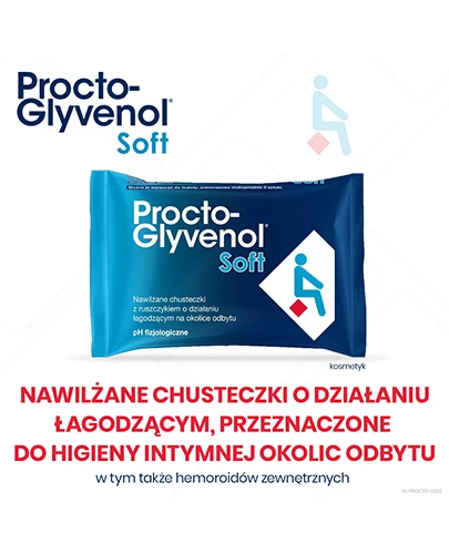 Procto-Glyvenol Soft chusteczki nawilżane z ruszczykiem 30 sztuk