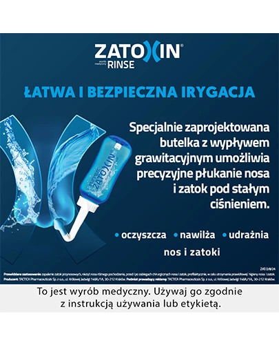 Zatoxin Rinse zestaw podstawowy do płukania nosa i zatok 12 saszetek + irygator