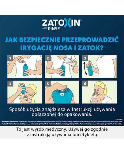 Zatoxin Rinse zestaw podstawowy do płukania nosa i zatok 12 saszetek + irygator