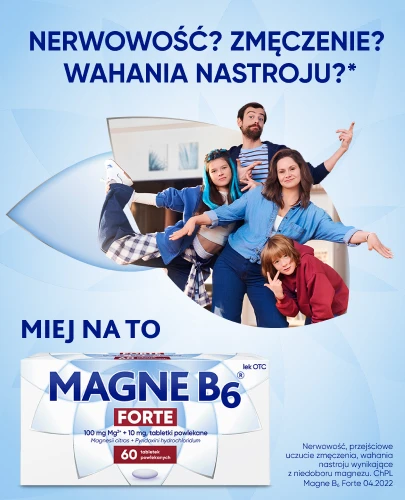 Magne B6 Forte + Witamina B6 na silne niedobory magnezu 60 tabletek