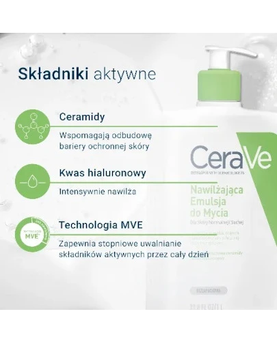 CeraVe nawilżająca emulsja do mycia dla skóry normalnej i suchej 236 ml