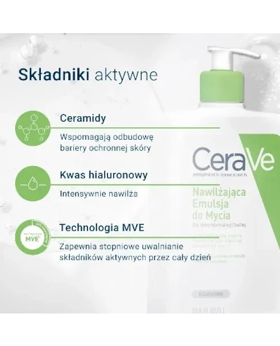 CeraVe nawilżająca emulsja do mycia dla skóry normalnej i suchej 473 ml