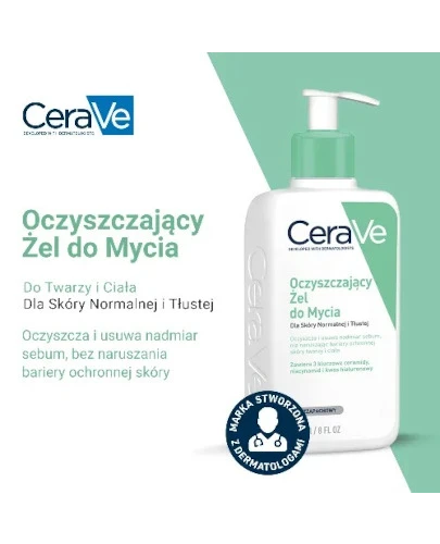 CeraVe oczyszczający żel do mycia skóry normalnej i tłustej 236 ml