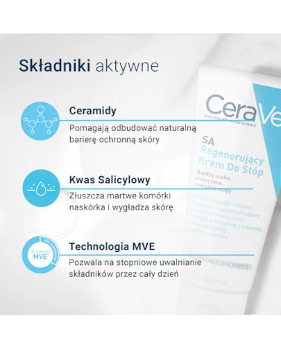 CeraVe SA regenerujący krem do stóp dla skóry bardzo suchej i szorstkiej 88 ml