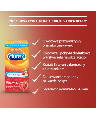 Durex Strawberry Prezerwatywy 12 Sztuk Cena Opinie Wapteka Pl