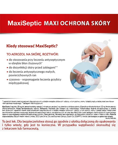 MaxiSeptic (1 mg + 20 mg)/ml aerozol na skórę, roztwór 250 ml