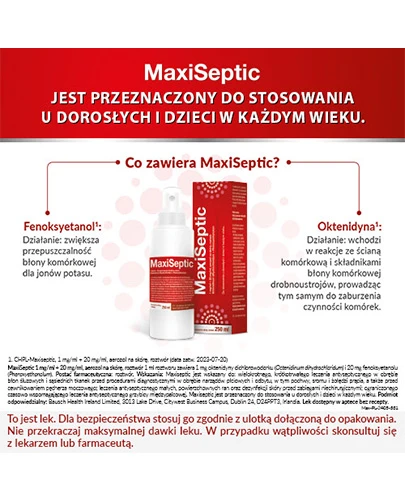 MaxiSeptic (1 mg + 20 mg)/ml aerozol na skórę, roztwór 250 ml