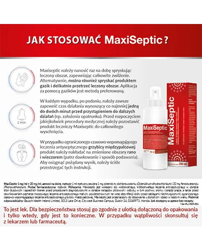 MaxiSeptic (1 mg + 20 mg)/ml aerozol na skórę, roztwór 250 ml