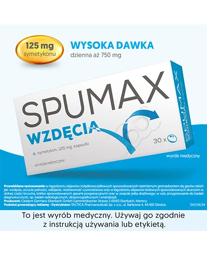 Spumax Wzdęcia 125mg 30 kapsułek