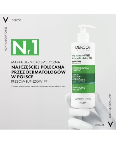 Vichy Dercos szampon przeciwłupieżowy z selenem do włosów normalnych i tłustych 390 ml