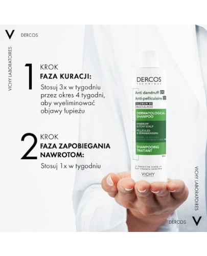 Vichy Dercos szampon przeciwłupieżowy do włosów normalnych i przetłuszczających się 200 ml