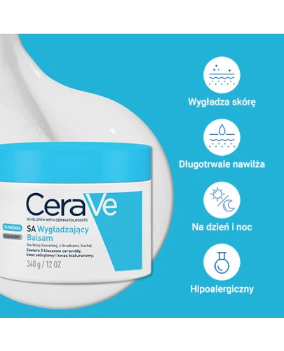 CeraVe SA wygładzający balsam dla skóry szorstkiej z grudkami suchej 340 g