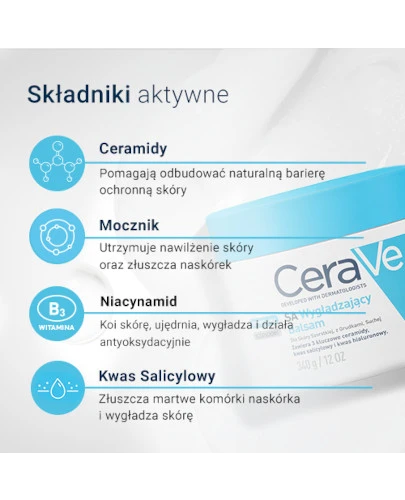 CeraVe SA wygładzający balsam dla skóry szorstkiej z grudkami suchej 340 g