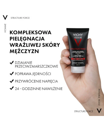 Vichy Homme Structure Force przeciwzmarszczkowy krem wzmacniający 50 ml