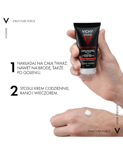 Vichy Homme Structure Force przeciwzmarszczkowy krem wzmacniający 50 ml