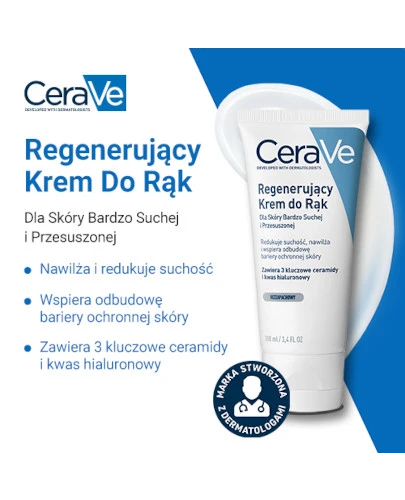 CeraVe regenerujący krem do rąk dla skóry bardzo suchej i przesuszonej 100 ml