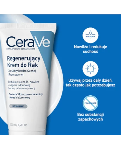 CeraVe regenerujący krem do rąk dla skóry bardzo suchej i przesuszonej 100 ml