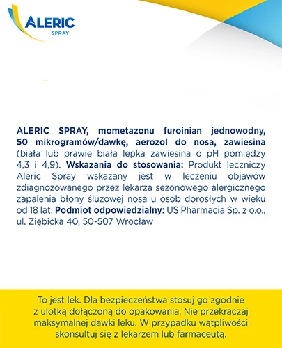 Aleric Spray 50 µg/dawkę aerozol do nosa zawiesina 60 dawek