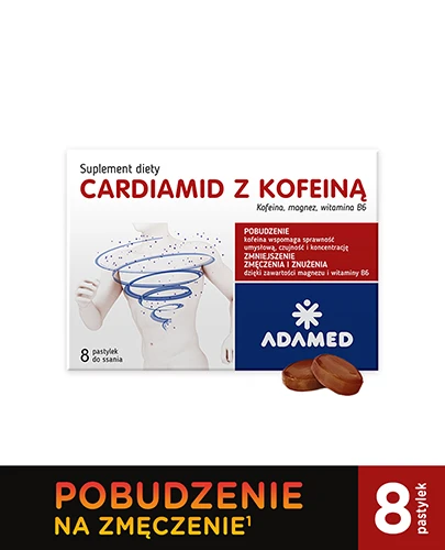 Cardiamid z kofeiną 8 pastylek do ssania