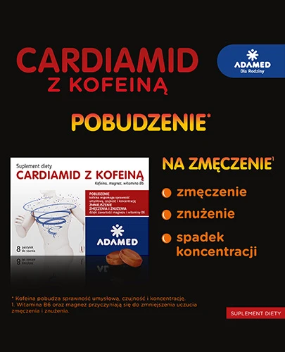 Cardiamid z kofeiną 8 pastylek do ssania