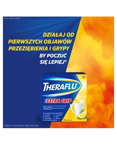 Theraflu Extra Grip saszetki na objawy grypy i przeziębienia 10 saszetek