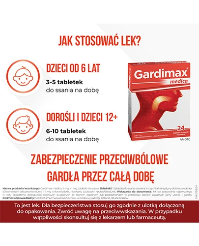 Gardimax Medica 5 mg + 1 mg bez cukru 24 tabletki