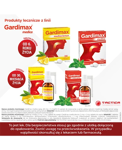 Gardimax Medica 5 mg + 1 mg bez cukru 24 tabletki