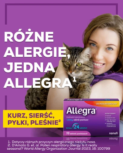 Allegra lek przeciwalergiczny 120 mg 10 tabletek powlekanych 