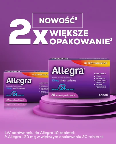 Allegra lek przeciwalergiczny 120 mg 10 tabletek powlekanych 