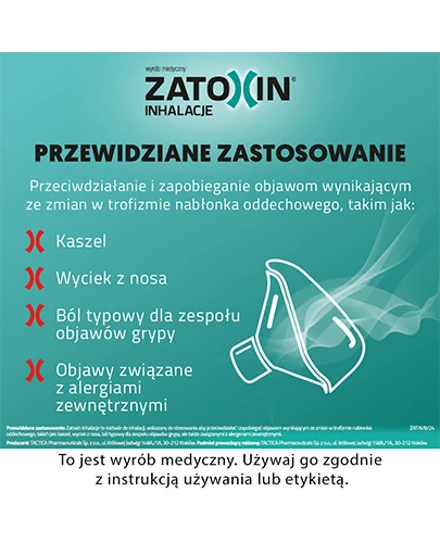 Zatoxin Inhalacje 10 jednodawkowych fiolek po 3 ml