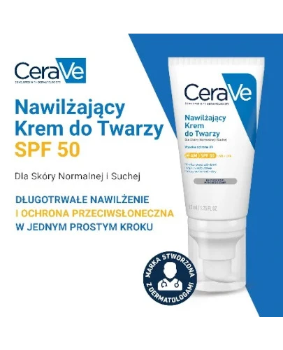 CeraVe nawilżający krem do twarzy SPF 50 dla skóry normalnej i suchej 52 ml