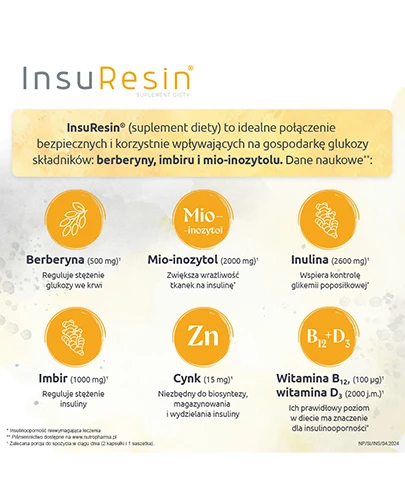 InsuResin 30 saszetek o smaku cytrynowym + 60 kapsułek