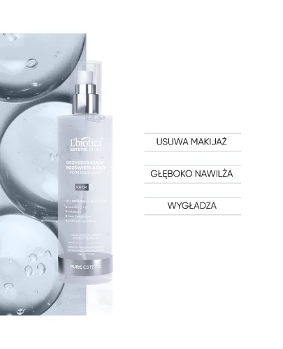 Lbiotica Estetic Clinic Pure Estetic krok 1 płyn micelarny oczyszczająco-rozświetlający 200 ml   