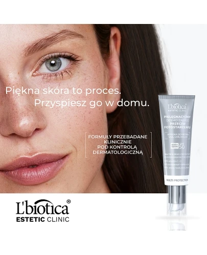 Lbiotica Estetic Clinic Multi Protection pielęgnacyjny dermo-zabieg przeciw fotostarzeniu krem na dzień SPF50 35 ml