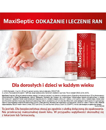 Maxiseptic 1mg/ml + 20mg/ml aerozol na skórę 50 ml