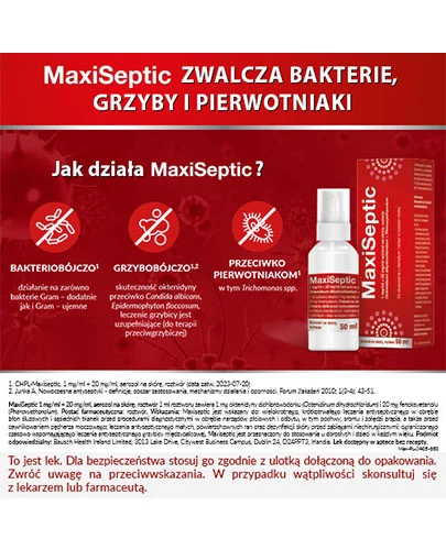 Maxiseptic 1mg/ml + 20mg/ml aerozol na skórę 50 ml