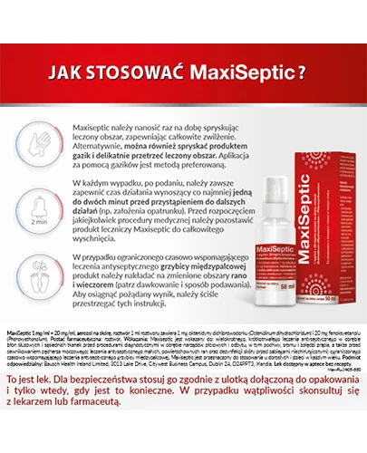 Maxiseptic 1mg/ml + 20mg/ml aerozol na skórę 50 ml