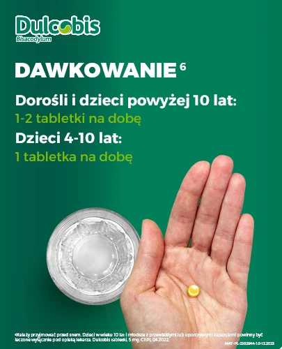 Dulcobis krótkotrwałe leczenie zaparć 5mg 60 tabletek dojelitowych 