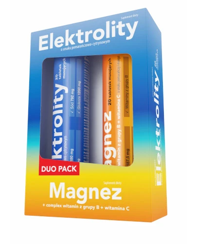 Panawit Duo Pack Elektrolity o smaku pomarańczowo-cytrynowym + Magnez o smaku pomarańczy i mango 20 tabletek musujących + 20 tabletek musujących