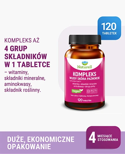 Naturell Kompleks Włosy Skóra Paznokcie 120 tabletek