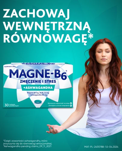 Magne-B6 zmęczenie i stres + Ashwagandha 3 x 30 tabletek [3-PAK]