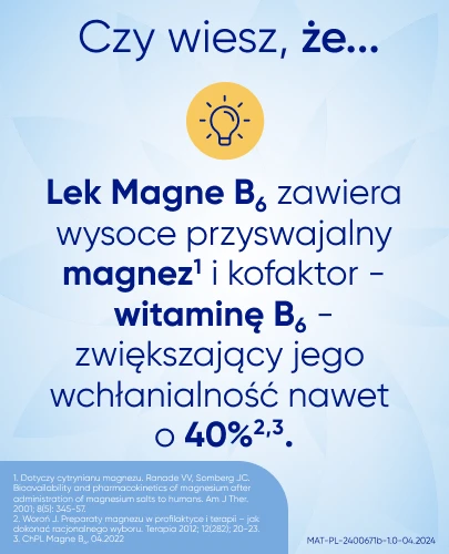 Magne B6 (48 mg + 5 mg) lek na niedobór magnezu 3 x 60 tabletek powlekanych [3-PAK]