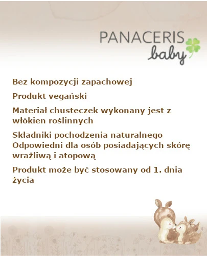 Panaceris Baby chusteczki nawilżane 99% wody dla niemowląt i dzieci 60 sztuk